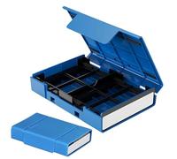 Caja de almacenamiento , funda para disco duro a prueba de polvo, 16,2 x 11,73 x 3,69 cm, diseño protector, estilo maleta compacta, almacenamiento seguro de unidad de polipropileno + soporte