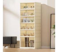 Caja de almacenamiento grande apilable y plegable para zapatos, nizer multicapa para tenis, zapatero de plástico que ahorra espacio, 3/6/9 capas para un fácil acceso y almacenamiento limpio (6 capas B