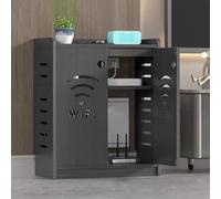 Caja De Almacenamiento Inalámbrica Para Enrutador WiFi, Caja De Almacenamiento WiFi Montada En La Pared, Organizador Cables Armario Módem Estante Ventilado Capacidad Sala Oficina(Gray,H23.62in/60cm)