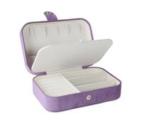 Caja de Almacenamiento Joyas Boda Personalizada, Caja joyería Viaje portátil, Regalos for Damas Honor, Estuche Collares y Pendientes(Purple,Gold Text)