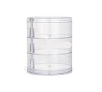 Caja de almacenamiento joyería giratoria, estante for maquillaje, pulsera, pendientes, cajas organizadoras plástico redondas, soporte, exhibición con cubierta Para Joyas(3 Layer)