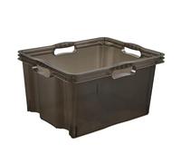 keeeper Caja de almacenamiento 43 x 35 x 23, gris translúcido.