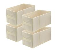 Caja de Almacenamiento lavita | Cajas de Almacenamiento Plegables 15 x 31 x 15 cm | Caja Organizador de Cajones | Sistemas de Organización para Ropa | Guardarropa y Organización | 4 Piezas Blanco