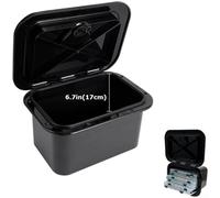 Caja de almacenamiento marina con cubierta de cubierta para escotilla de yate, incluye tapa de inspección y organizador de cebo hecho de material ABS con diseño de ahorro de espacio integrado (negro)