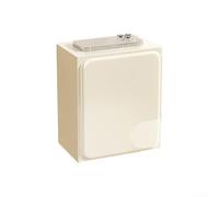 Caja de almacenamiento montada en la pared impermeable sin taladro soporte para baño toallas sanitarias ABS tapa superior abatible blanco crema 20,7 x 14,4 x 25,3 cm