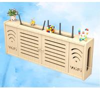 Caja de Almacenamiento Montada En La Pared Caja para Esconder Router Caja Decorativa Oculta Router Soporte Universal Pared Router,C-71x28cm