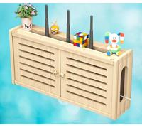 Caja de Almacenamiento Montada En La Pared Para Esconder Router - Madera, C-48x24cm