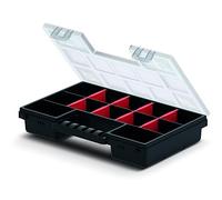 Caja de almacenamiento negra dividida: 287 x 186 x 50 mm. KISTENBERG