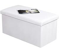 Caja de almacenamiento otomana de piel sintética con tapa, taburete plegable multiusos para reposapiés, asiento de almacenamiento, caja de juguetes, banco de pecho, manta, caja de lavandería de lino