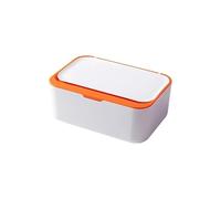 Caja de Almacenamiento pañuelos portátil con Tapa a Prueba Polvo for dispensador toallitas húmedas, Caja mascarillas for el hogar y la Oficina, Organizador Sellado(White Orange)