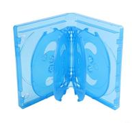 Caja de almacenamiento para 10 discos, ligera, antiarañazos, para música, películas y juegos, caja de ahorro de espacio para oficina en casa y azul