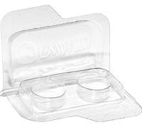 Caja de almacenamiento para 2 pilas de audífono (10, 13, 312, 675), transparente para dos pilas de botón de hasta 12 mm x 6 mm (diámetro x altura).