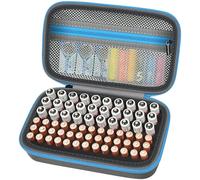 Caja de almacenamiento para 69 pilas AA AAA C Cell 9V 3V Litio - Probador no incluido, azul, Small, Ocio creativo