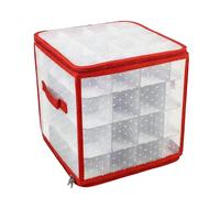 Caja de almacenamiento para adornos: contenedor de adornos compacto, paquete de recipiente de bolas de Navidad, caja de almacenamiento para separadores de guarnición, maletín de seguridad para