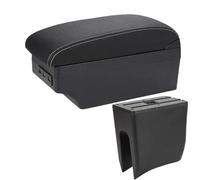 Caja De Almacenamiento Para Apoyabrazos Central Coche Reequipamiento Interno Cuero PU Accesorios Internos Reequipamiento Para Renault K-ZE(A3 Black White line 7 USB)