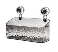 Caja de almacenamiento para baño, soporte elevador de valla, fácil de limpiar (gris transparente)