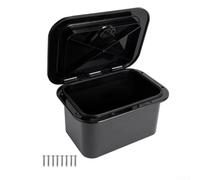 Caja de almacenamiento para barco, 37,5 x 27 x 17,5 cm, cubierta impermeable para aparejos de pesca y equipo de pesca, diseño ligero integrado para yates y pequeñas manualidades (negro)