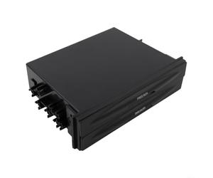 Caja de almacenamiento para consola central de coche con portavasos | Organizador de bolsillo para radio de salpicadero de ABS | para guantera de audio | Accesorio de moldeo universal - Negro