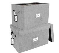 Caja de almacenamiento para discos de vinilo, juego de 2 - para LPs de 7"/45 RPM, caja gris con tapa que sostiene hasta 160 álbumes, caja de reproducción de CD, organizador de archivos tipo carpeta