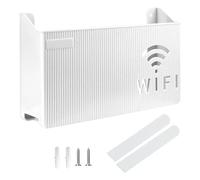 Caja De Almacenamiento Para Enrutador De 1 Pieza, Equipada Con Pegamento Y Tornillos, Caja De Almacenamiento Montada En La Pared, Estante De Almacenamiento Para Sala De Estar Montado En La Pared