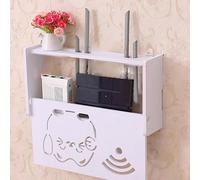 Caja de almacenamiento para enrutador de cables, tablero de espuma de PVC, organizador de soporte de pared para enrutador WiFi, TV, jugadores, color blanco, 38 x 20 x 8,5 cm (2#)