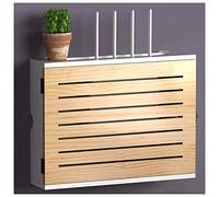 Caja de almacenamiento para enrutador, organizador de pared de madera para cables de módem, decodificador y cables de alimentación, ideal para el hogar, dormitorio y sala de estar, natural, 42,4 x