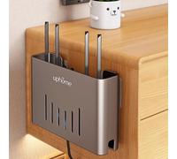 Caja de Almacenamiento para Enrutador WiFi, Caja Oculta de Montada en la Pared, Diseño Moderno, Protector de Regleta de Enchufes, para Decodificador De Datos(Grey,26 * 6 * 17cm/10 * 2 * 6in)