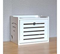 Caja de almacenamiento para enrutador WiFi con ventilación para disipación de calor y organización de cables invisibles