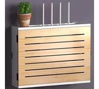 Caja de almacenamiento para enrutador WiFi, cubierta de madera montada en la pared con gestión de cables, recinto decorativo para el hogar, dormitorio, sala de estar y oficina, diseño impermeable e