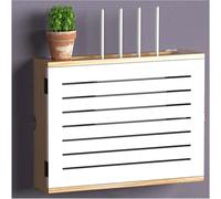 Caja de almacenamiento para enrutador WiFi de montaje en pared, cubierta organizadora de cables de módem de madera para el hogar, dormitorio, sala de estar, soporte de decodificador con gestión de