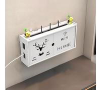 Caja de almacenamiento para enrutador WiFi, estante colgante de pared para enrutador y módem, almacenamiento de televisor, organiza cables y dispositivos, elegante gabinete para ocultar dispositivos