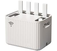 Caja de almacenamiento para enrutador WiFi, estante grande para enrutador inalámbrico, cajas de almacenamiento para cables con enchufe de alimentación, estante flotante, caja de almacenamiento para e