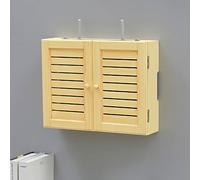 Caja de almacenamiento para enrutador WiFi montada en la pared, color marrón, estante oculto, gabinete de enrutador de 14 pulgadas para el hogar y la oficina, elegante organizador inalámbrico