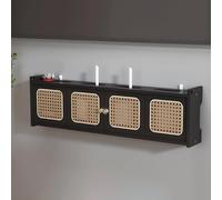 Caja de almacenamiento para enrutador WiFi montado en la pared, armario de módem, ocultador invisible para oficina o hogar, elegante cubierta de estante de enrutador (negro, 31.5 pulgadas), diseño que