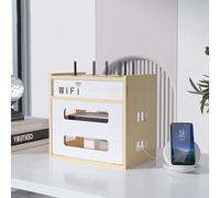 Caja de Almacenamiento para Enrutador WiFi, Que Ahorra Espacio, para Disimula el Router y Los Cables, para Sala de Estar de TV de Decoración del Hogar(Log)