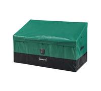 casa.pro Caja de Almacenamiento para Exteriores de 387 L Arcón Baúl Almacenaje de Jardín Arcón con Asas Fijación con Velcro Lona 100% Poliéster Impermeable Acero 122x64x76 cm - Verde/Negro