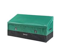 casa.pro Caja de Almacenamiento para Exteriores de 560 L Arcón Baúl Almacenaje de Jardín Arcón con Asas Fijación con Velcro Lona 100% Poliéster Impermeable Acero 155x64x75 cm - Verde/Negro