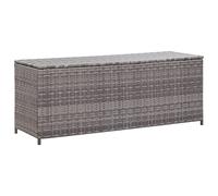 Caja de almacenamiento para exteriores, baúl de jardín, 120 x 50 x 60 cm, color gris, polirratán, impermeable, muebles de patio, banco de plástico para interiores y exteriores, elegante contenedor