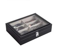 Caja de Almacenamiento para Gafas de Sol PU Leather Glasses Case Storage Display Box