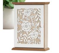 Caja de almacenamiento para llaves - 6 ganchos y grabado vintage organizador - Llavero decorativo de madera, para apartamento casa, terraza, oficina, entrada, fiesta de cumpleaños, colgante de