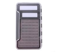 Caja de almacenamiento para moscas de pesca con cubierta trasera magnética y sello impermeable para mantener moscas y ganchos almacenados de forma segura en una funda delgada y portátil (E)