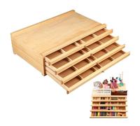 Caja de Almacenamiento Para Pinceles, Caja Organizadora de Suministros de Artista de Madera Con 4 Cajones Extraíbles, Caja de Almacenamiento de Arte de Pino Premium Para Lápices, Bolígrafos Y Pinceles