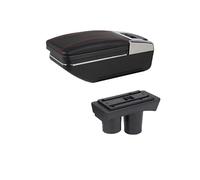 Caja De Almacenamiento Para Reposabrazos Coche, Con Soporte Para Vasos, USB, Para Citroen C2 C3(B-black white line)