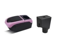 Caja De Almacenamiento Para Reposabrazos Coche, USB, Para Toyota Yaris 2015, 2016, 2017, 2018, 2019, 2020, 2021, 2022 Reposabrazos del asiento(Black-pink)