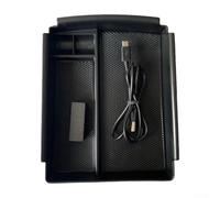 Caja de almacenamiento para reposabrazos con almohadilla de carga inalámbrica para Tesla Model S X 2016-2020, organizador de consola de plástico ABS, accesorios para el interior del coche central