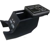 Caja de almacenamiento para reposabrazos con cargador USB e iluminación LED, consola central de cuero negro brillante compatible con Mercedes-Benz Clase V V220 V250 V260 W447 (2014-2023)