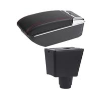 Caja De Almacenamiento Para Reposabrazos De Coche Accesorios Reequipamiento Interior Para Dacia Para Logan 2 Para Dokker(B2 Black red line NO USB)