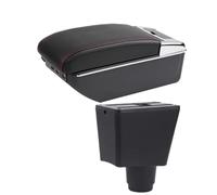 Caja De Almacenamiento Para Reposabrazos De Coche Accesorios Reequipamiento Interior Para Dacia Para Logan 2 Para Dokker(C2 Black red line 7 USB)