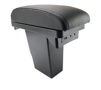 Caja de almacenamiento para reposabrazos de coche Caja de almacenamiento para apoyabrazos, consola central, guantera, estuche organizador para automóvil para Peugeot 2008, caja cuero negro(Negro)