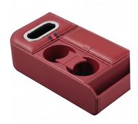 Caja de Almacenamiento para reposabrazos de Coche, Consola Central de Asiento de Banco, Acolchado de Esponja de Alta Resistencia, portavasos Dobles, se Adapta a la mayoría de los Coches (Rojo)